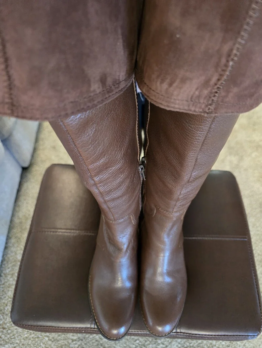 NWOB Nine West Noriko Cognac Brown Leather Riding Boots Size 8